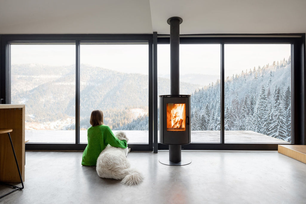 Double glazing glass installation in modern home